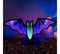 Luz nocturna LED de túnel de espejo infinito, letrero de neón de espejo de túnel, lámpara de túnel 3D, lámpara de escritorio para decoración del hogar de fiesta (murciélago)