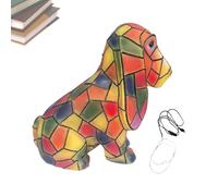 Luz nocturna linda, luz nocturna de perro de resina con luz cálida, pintura manual patinada, decoración conmemorativa para animales, iluminación de ambiente vintage para dormitorio infantil, salón y