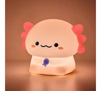 Luz nocturna para niños, bonita lámpara de ajolote recargable, lámpara de mesa de noche, lámpara LED de silicona para guardería, bonita decoración de habitación, luz nocturna para niños y niñas
