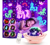 Luz nocturna para niños y dormitorio, 6 películas nocturnas, 15 colores, 90 luces, lámpara nocturna unicornio, 2400 mAh