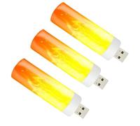Luz Nocturna USB - Luz LED Con Efecto De Llama | Bombilla LED De Llama Recargable Por USB | Luces De Llamas Decorativas Impermeables Para El Hogar, Fiesta, Jardín, Camping, Linterna Similar Al Fuego,