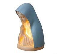 Luz nocturna Virgen María hecha de resina con iluminación LED para interiores espirituales, brillo suave, mejora la oración nocturna y el tiempo de reflexión