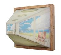 Luz nocturna visual 3D de ojo desnudo, lámpara de galería de arte con efecto visual 3D, lámpara de pared decorativa LED para hogares, dormitorios, oficinas (playa)