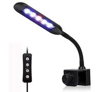 Luz para acuario, 3 modos de color de luz, ajuste de brillo de 5 niveles con temporizador y función de memoria, iluminación adecuada para acuarios de agua dulce y plantas acuáticas (6 W para acuarios