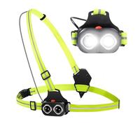 Luz para correr con reflectores, lámpara de correr, recargable por USB, 350 lúmenes, 2 modos, lámpara deportiva para correr, luz de pecho, impermeable, luz trasera roja, luz trasera XPG, para camping