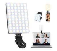 Luz para Movil con 60 Cuentas LED, 3000-6500K 3 Modos Foco Movil, Luz Portatil con Batería de 2000mAh, Luz Videoconferencia CRI 95+ para iPhone, iPad,Laptop,Portátil y Cámara TikTok Vlog