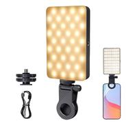Luz para selfie, luz portátil recargable, adaptador de trípode de cámara, iluminación de fotos ajustable, 3 modos de brillo, alimentación USB, maquillaje, noche, vloggers, viajes, cámara web
