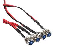 Luz piloto LED de 8 mm, 4 pzs. 12V Luz indicadora de tablero universal Luces indicadoras de panel LED Lámpara de bombillas LED de tablero para automóviles Van Trucks Barcos(Azul)