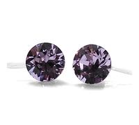 Luz púrpura violeta cristal de Swarovski Rhinestone simple Invisible Clip On pendientes Miyabi Grace