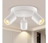 luz redonda para dormitorio y cocina, tira de luces industrial para pasillo - Foco de interior ajustable, bombilla no incluida