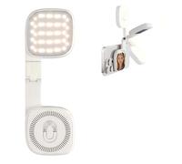 Luz Selfie Magnética 3-en-1 con Espejo - 48 Leds, 10 Niveles de Brillo, 1000mAh, Temperatura de Color 3000K-6500K, Portátil para Directos & Maquillaje,Blanco