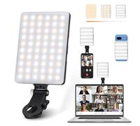 Luz Selfie para Teléfono, 60 LED Luz para Teléfono para Foto, 3000-7000K 10 Modos, Luz de Fotos con Batería de 2000mAh, Luz Fotográfica CRI 95+ para iPhone, iPad, Laptop, Cámara