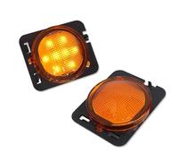 Luz señal Giro dinámica Luces LED Posición Lateral Color Amarillo Ámbar Lámparas Acampanadas Para Guardabarros Para Jeep Para Wrangler JK JK Unlimited Luces Señal Giro Intermitente lateral LED(Yellow