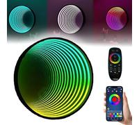 Luz Sensorial Infinity Lámpara Túnel con Luz RGB Y Espejo Infinito, Iluminación 3D con Efecto Visual Y Control Inteligente, Ideal para Salones Y Eventos C-70cm/27.6"