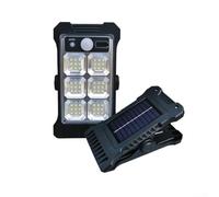 Luz solar, 1 paquete de linterna de jardín con clip, sensor de movimiento IP65 impermeable, iluminación brillante de 12 horas, 3 modos para seguridad de caminos al aire libre (YD-19A)