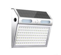 Luz solar con sensor de movimiento de 112 LED con panel de silicona monocristalina, adecuada para iluminación de puerta delantera, jardín y patio trasero (luz blanca)
