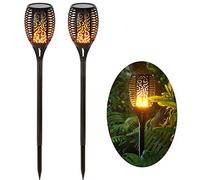 Luz solar de antorcha, llamas parpadeantes, luces impermeables solares de jardín, 96 LED para patio, césped, paisaje, decoración, iluminación del atardecer al amanecer, encendido/apagado automático