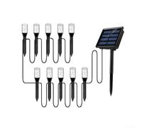 Luz solar de bola de burbujas para exteriores, decoración de jardín, césped, camino, con activación del anochecer al amanecer y durabilidad ABS (10 luces cálidas)