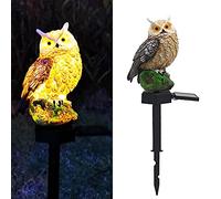 Luz solar de búho, luces LED de jardín con energía solar, diseño de búho, lámpara impermeable, luces LED para camino, luces de paisaje, luces de jardín para pasarela
