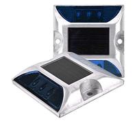 Luz Solar de Calzada, 6 Led Luces de Marcador de Tierra Exterior con Energía Solar Calza Impermeable Lámpara de Carretera para Camino de la Acera