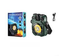 Luz solar de camping con base magnética y mango giratorio, iluminación multimodo y atenuación continua para utilidad al aire libre (verde)