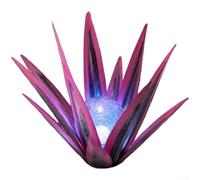 Luz solar de estaca de jardín de agave, lámpara LED decorativa para exteriores con encendido/apagado automático, resistente a la intemperie, figura de planta de PET para decoración de caminos, patio