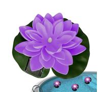 Luz Solar De Estanque, Fuente Solar Flotante De Flores De Loto Artificial Con 8 Boquillas, Linterna De Piscina LED Impermeable, Brillo Que Cambia De Color, Diseño Recargable, 1 Paquete Multicolor, Par