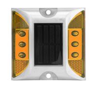 Luz Solar de Marcador de Entrada, Luz Reflectora de Tierra de Energía para Cubierta de Carretera Al Aire Libre, 4,1 Pulgadas (YELLOW)