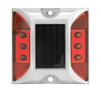 Luz Solar de Marcador de Entrada, Luz Reflectora de Tierra de Energía para Cubierta de Carretera Al Aire Libre, 4,1 Pulgadas (rojo)