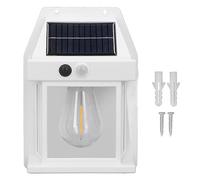 Luz Solar de pared de tungsteno, lámpara de interacción con Sensor para exteriores, accesorios de iluminación Exterior, montaje en pared IP65 resistente al agua (Blanca)