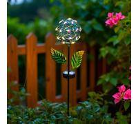 Luz solar del jardín de la hortensia 80 cm estaca del hierro con el brillo del LED para la decoración del camino del patio - naranja (C)