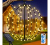 Luz Solar Exterior Jardin Decorativa, JIMACRO 30cm Grandes Farolillos Solares Exterior Jardin Metal 120 LEDs 8 Modos Luces de Hadas Impermeables Guirnaldas Luces Decorativa Navideña