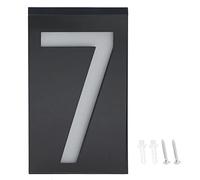 Luz Solar LED con Número de Fuente Grande con Panel Solar Incorporado, Resistente Al Agua, 6 Luces LED, Diseño Antidesmontaje, Ideal para Puertas de Villa, Puertas de Tiendas,