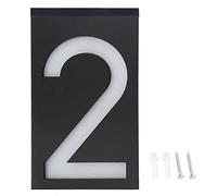 Luz Solar LED con Número de Fuente Grande con Panel Solar Incorporado, Resistente Al Agua, 6 Luces LED, Diseño Antidesmontaje, Ideal para Puertas de Villa, Puertas de Tiendas,