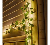 Luz Solar LED de Simulación Vid Cobre Alambre Luz Patio Valla Pared Decoración IP44 Exterior Colgante