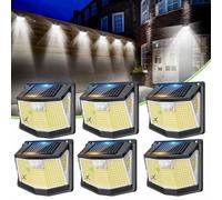 Luz Solar LED Exterior Jardin - 248 LED Luces Solares IP65 Impermeable Sensor de Movimiento 270° Foco Solar Exteriores Lampara Aplique Solar Potente para con Iluminacion Terraza jardín 6 Paquete