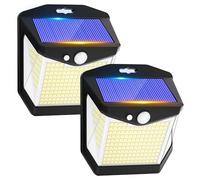 Luz Solar LED Exterior Jardin: 248 LED Luces Solares Sensor de Movimiento 270° Farolas Focos Solar Exteriores Lampara IP65 Lamparas Aplique Potente para con Iluminacion Terraza Lámparas 2 Paquete