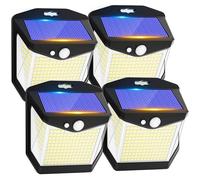 Luz Solar LED Exterior Jardin: 248 LED Luces Solares Sensor de Movimiento 270° Foco Solar Exteriores Lampara IP65 Impermeable Aplique Solar Potente para con Iluminacion Terraza Outdoor Light 4 Paquete