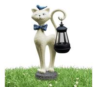 Luz solar - Luz con forma de gato | Figura De Gatito Luces De Estatua De Jardín, De Linterna De Resina Impermeables, Se Encienden Y Apagan Automáticamente para Decoración De Balcón, Patio, Por