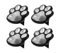 Luz solar para camino de jardín, diseño de huellas de gato, paquete de 4 luces LED de paisaje al aire libre para pasarela, césped, luz decorativa con temática de mascotas (luz de color)