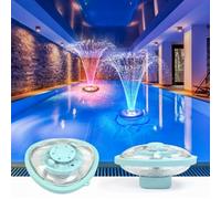 Luz Solar para Fuente de Piscina, Bomba Flotante para Fuente de Estanque con Control Remoto, 5 Modos de pulverización y Luces LED RGB, para Piscina, Estanque, jardín, decoración al Aire Libre 2PCS