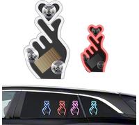 Luz solar para ventana de coche, con forma de corazón, señal de neón LED inalámbrica con carga de respaldo USB-C, sensor de movimiento inteligente de encendido/apagado automático, decoración de