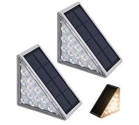 Luz solar triangular para escalera, IP68, luces solares para escalera, luces de paso al aire libre, impermeable, temperatura de color de la luz para patio, jardín, pasarelas, puerta delantera