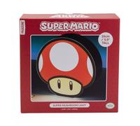Luz Super Mushroom Box - Producto oficial Super Mario, lámpara de escritorio, regalo para fans de Mario Bros, 15 cm, funciona con baterías
