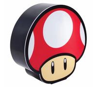 Luz Super Mushroom Box - Producto oficial Super Mario, lámpara de escritorio, regalo para fans de Mario Bros, 15 cm, funciona con baterías