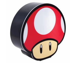 Luz Super Mushroom Box - Producto oficial Super Mario, lámpara de escritorio, regalo para fans de Mario Bros, 15 cm, funciona con baterías