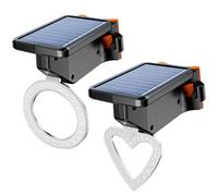 Luz trasera alimentada por energía solar, paquete de 2 luces LED rojas, resistentes al agua IPx4, juego de luces de plástico ABS con sensor inteligente automático, 3 modos de iluminación, instalación