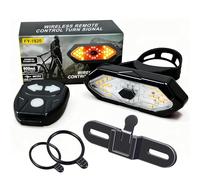 Luz Trasera Bicicleta Potente LED con Intermitentes y Mando a Distancia - 5 Modos LED, IPX4 Impermeable, USB Recargable, Bocina, Montaje Universal para Manillar/Portaequipajes/Casco