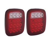 Luz trasera de freno, 16 LED luz de marcha atrás doble color rojo blanco luz de posición lateral forma cuadrada LED traseras luces de remolque aptas para Wra_ngl_er JK TJ CJ YJ