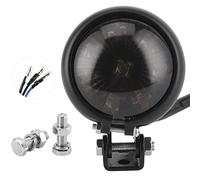 Luz trasera de freno de luz trasera LED de motocicleta de 12 V universal con varilla de tornillo de fijación de montaje(Gray-Concha negra)